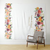 チャーム バーガンディー ブラッシュ フラワル フォトブース バックドロップ タペストリー (インサイチュ(横))