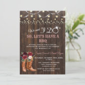 チャーム バーガンディ ピンク カウボーイ ブーツ アフター アイ ドゥ BBQ 招待状 (スタンド正面)