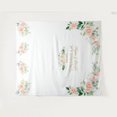 チャーム ピンクの花 ウェディング フォトブース プロップ タペストリー (正面(横))