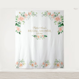 チャーム ピンク フラワーズ ブライダル シャワー フォトブース プロップ タペストリー