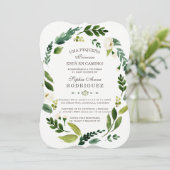 チャーム ホワイト フラワーズ ベビーシャワーの招待状 招待状 (スタンド正面)