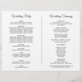 チャーム メルロット ネイビーブルー フラワーの結婚式プログラム (裏面)