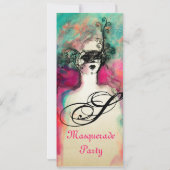 チャーム モノグラム スイート16 マスカレードパーティー シャンパン 招待状 (裏面)