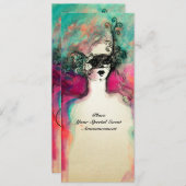 チャーム モノグラム スイート16 マスカレードパーティー シャンパン 招待状 (正面/裏面)