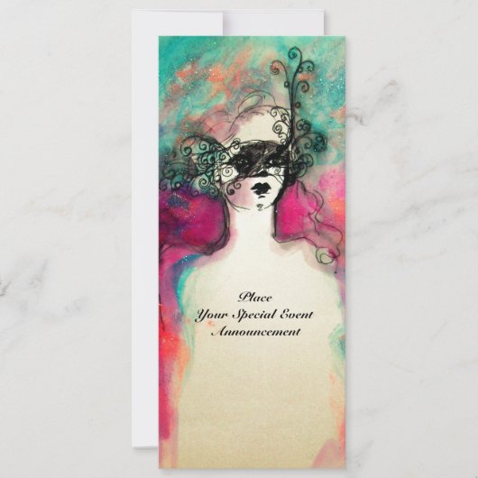 チャーム モノグラム スイート16 マスカレードパーティー シャンパン 招待状 (正面)