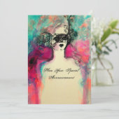 チャーム モノグラム , スウィート16 マスカレードパーティー 招待状 (スタンド正面)