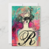 チャーム モノグラム , スウィート16 マスカレードパーティー 招待状 (裏面)