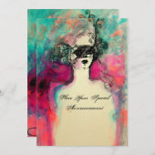 チャーム モノグラム , スウィート16 マスカレードパーティ 招待状 (正面/裏面)