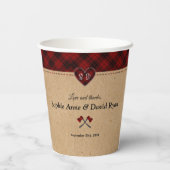 チャーム ラスティック レッド バッファロー プライド モノグラム ウェディング 紙コップ (裏面)