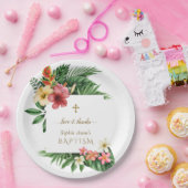 チャーム ラッシュ トロピカル ガーデン フラワーズ ブルーム ウェディング ペーパープレート (パーティー)