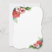 チャーム ルアウ フラミンゴ トロピカル フラワー ウェディング 招待状 (裏面)