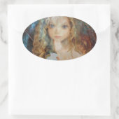 チャーム – 妖精の天使と妖精の塵の恵み 楕円形シール (バッグ)