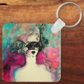 チャーム、謎の美しいとマスク キーホルダー (裏面)