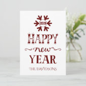 チャーム 赤と白のハッピー ニューイヤー シーズンカード (スタンド正面)