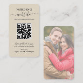 チャームQRコードフォト結婚のWebサイトのエンクロージャカード 名刺 (正面/裏面)