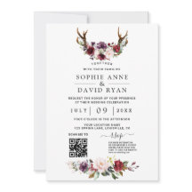 チャームQRコード水彩花〔雄ジカの〕枝角結婚