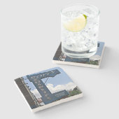 チャーリーのオイスターバー、サバンナ・ガ。コースター ストーンコースター (横)