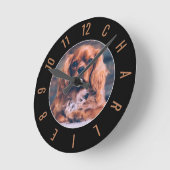 チャーリーの時計 – 子犬の名前ラウンドクロック ラウンド壁時計 (傾斜)