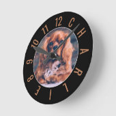 チャーリーの時計 – 子犬の名前ラウンドクロック ラウンド壁時計 (傾斜)