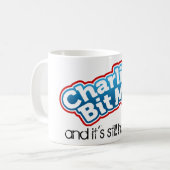 チャーリーは私をマグかみました コーヒーマグカップ (正面左)