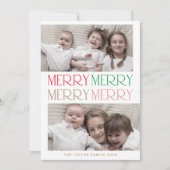 チャーリーカラフル2フォトおもしろいメリーメリークリスマス シーズンカード (正面)