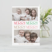 チャーリーカラフル2フォトおもしろいメリーメリークリスマス シーズンカード (スタンド正面)