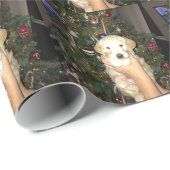 チャーリークリスマスのGoldenDoodleの子犬 ラッピングペーパー (ロールコーナー)