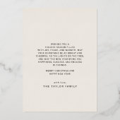 チャーリークリームゴールドフォイルおもしろい写真メリークリスマス 箔シーズンカード (裏面)