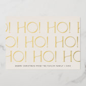 チャーリークリームゴールドフォイルホホホホホホファミリークリスマス 箔シーズンカード (正面)