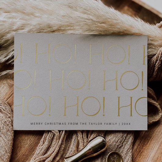 チャーリークリームゴールドフォイルホホホホホホファミリークリスマス 箔シーズンカード