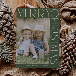 チャーリーグリーンゴールドフォイルおもしろい写真メリークリスマス 箔シーズンカード