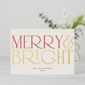 チャーリーゴールドフォイルメリーブライトファミリークリスマス 箔シーズンカード (立ち正面)