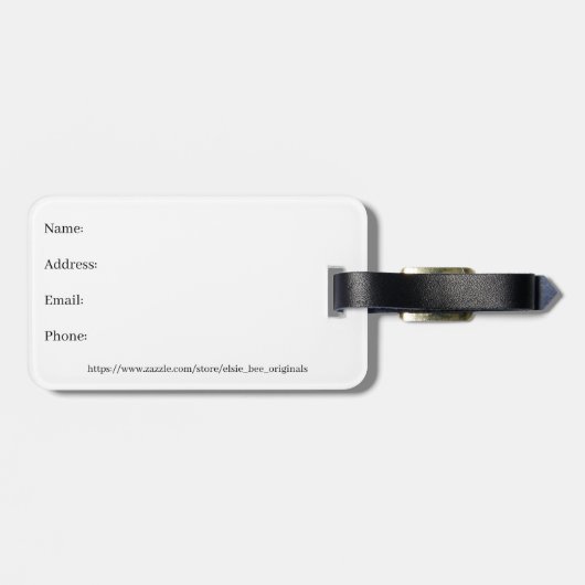 チャーリータグ付きラゲッジタグ(鳥)ショウジョウコウカンチョウ ラゲッジタグ (裏面横)