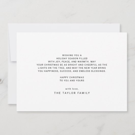 チャーリーブラックハッピーホリデークリスマス写真クリスマス シーズンカード (裏面)