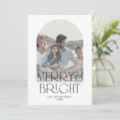 チャーリーブラックメリーアーチ明るい写真クリスマス シーズンカード (スタンド正面)