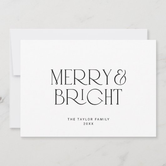 チャーリーブラックモダンブライトメリーファミリークリスマス シーズンカード (正面)