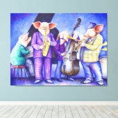 チャーリーポーカーとオールスティーズ・ジャズプリント キャンバスプリント (インサイチュ (ウッドフロア))