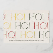 チャーリーレッドグリーンフォイルHo Ho Familyクリスマス 箔シーズンカード (正面)