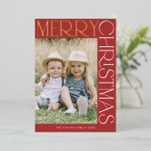 チャーリーレッドゴールドフォイルおもしろい写真メリークリスマス 箔シーズンカード (立ち正面)