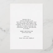 チャーリーレッドゴールドフォイルおもしろい写真メリークリスマス 箔シーズンカード (裏面)