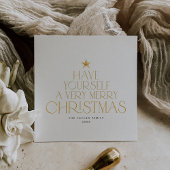 チャーリー金ゴールドスターメリーファミリーリトルクリスマス シーズンカード