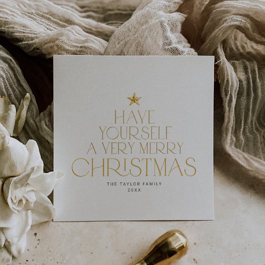 チャーリー金ゴールドスターメリーファミリーリトルクリスマス シーズンカード