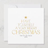 チャーリー金ゴールドスターメリーファミリーリトルクリスマス シーズンカード (正面)