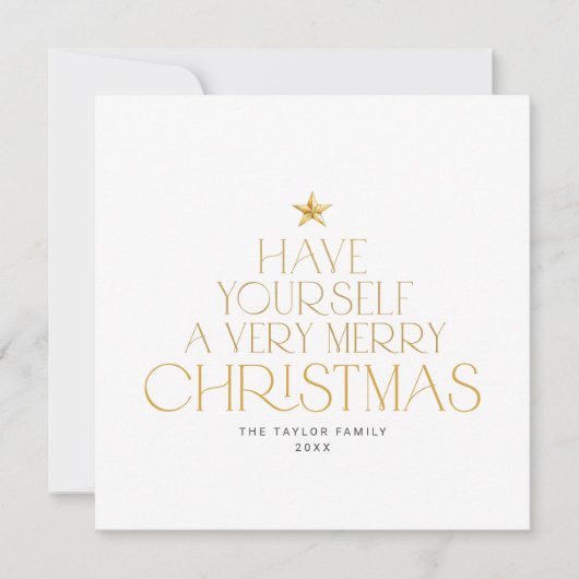 チャーリー金ゴールドスターメリーファミリーリトルクリスマス シーズンカード (正面)