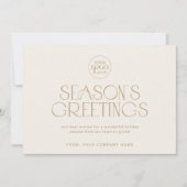 チャーリー金ゴールド簡単会社ロゴビジネスクリスマス シーズンカード (正面)