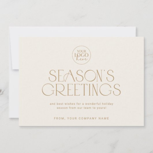 チャーリー金ゴールド簡単会社ロゴビジネスクリスマス シーズンカード (正面)