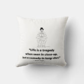 チャーリー・チャプリン引用文 – 人生は悲劇 クッション (裏面)