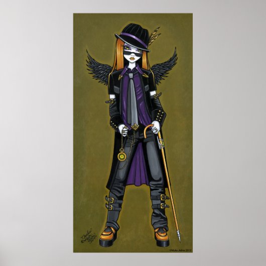 チャーリー・ヒップスター・スティームパンク・エンジェル・ポスター ポスター (正面)