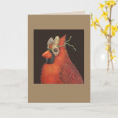 チャーリー(鳥)ショウジョウコウカンチョウカード カード (黄色い花)