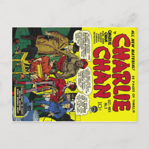 チャーリーCHANのクールなヴィンテージの漫画本カバー芸術 ポストカード